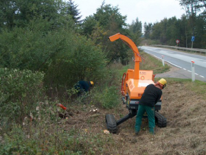 Mindre flishugger der kan hugge flis på skråning